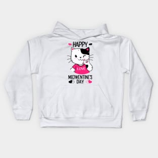 Cute Cat Valentines Day for Girls Kitty Quote Kids Hoodie